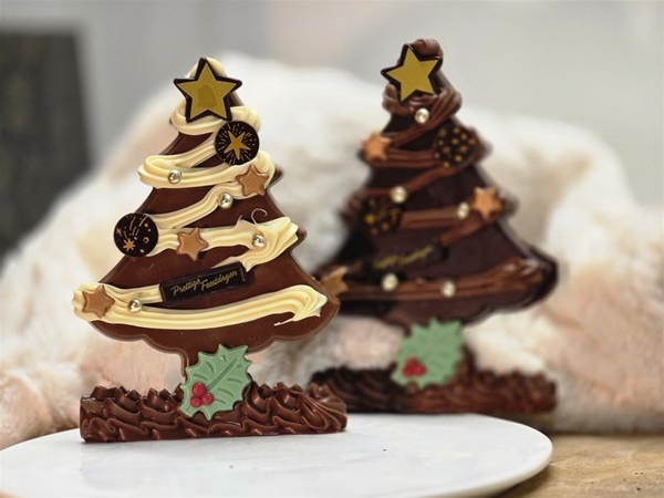 Kerstboom chocola plat